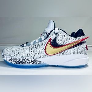 NEW Nike Youth LeBron 20 XX Basketball Shoes | Wht/Red/Gold 4.5Y, 5Y